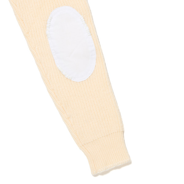 Patch Knit Tops 詳細画像 White/Beige 7