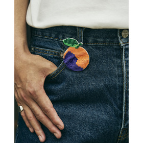 SEVEN Orange Beaded Brooch 詳細画像