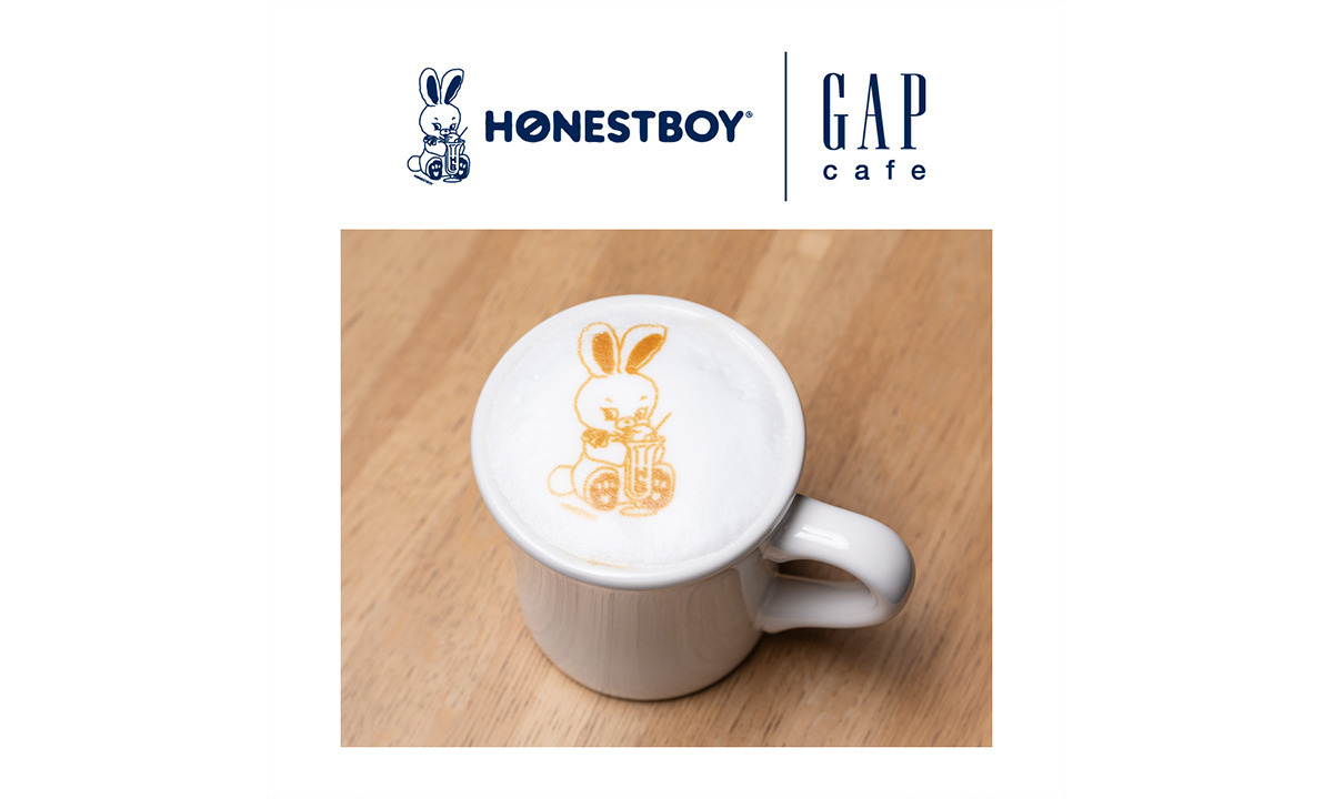 Gap cafeで「HONESTBOY®」のロゴが入ったラテアートが期間限定で登場