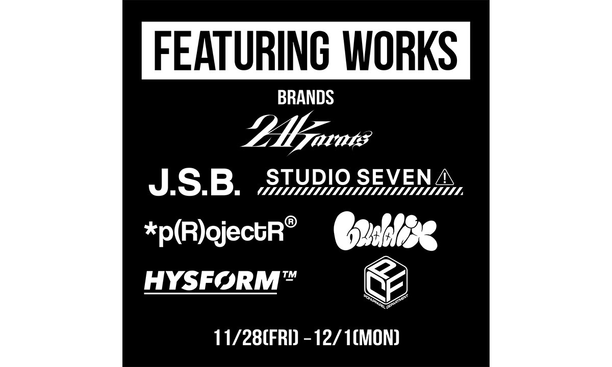 11/28(金)～12/1(月) 合同POP-UP FEATURING WORKS – IN AEON Mall Osaka Dome Cityが開催決定！